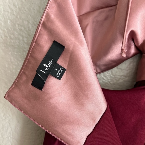 Icon Update Burgundy Color Block Knotted Halter Midi Dress - Picture 5 of 8